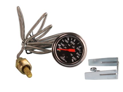 X-20030-144 FARIS TEMPERATURE GAUGE 0-250 CENTIGRADE WITH INSTALL FITTING BLACK PANEL