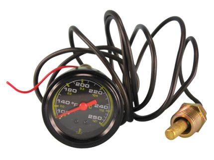 X-20030-144P FARIS TEMPERATURE GAUGE 0-250 CENTIGRADE WITH INSTALL FITTING BLACK PANEL