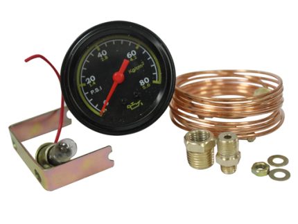 FA-03 Oil pressure gauge black face 0-80
