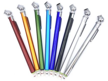 5812A PEN TYPE TIRE PRESSURE GAUGE 10-50 lbs chrome white