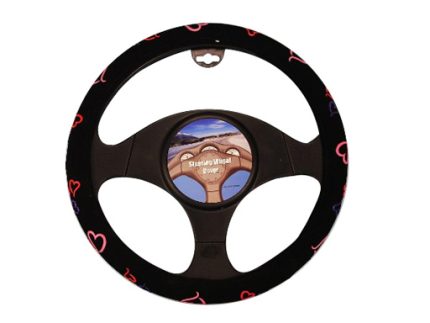 steering wheel cover with colour heart mark