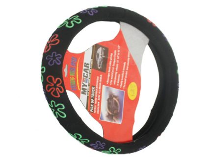 Steering wheel cover with hollow-out flower mark
