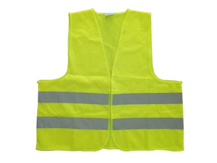 SAFETY VEST YELLOW KNITTING FLUO + GREY HIGH REFLECTIVE TAPE CLASS2 120g/sqm EN20471 CERT L(63x63CM)