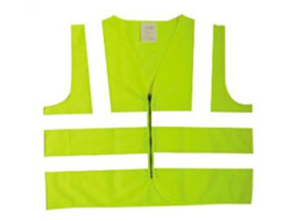 SAFETY VEST YELLOW KNITTING FLUO + GREY HIGH REFLECTIVE TAPE CLASS2 120g/sqm EN20471 CERT L(63x63CM)