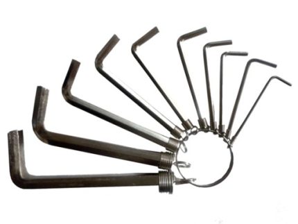 ALLEN KEY SET 10PCS 1.5-2-2.5-3-3.5-4-5-6-8-10MM NICKEL PLATED