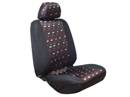 SCJ21 Seat cover dark color background with colur stripes brown light brown dark red