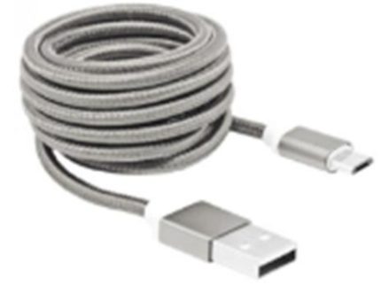 PW6213 MICRO USB MIN USB LENGHT 1.2 M 2 A POWER GREY COLOR