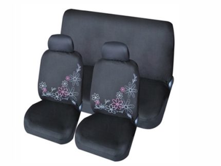 Seat cover black with flower 8PCS