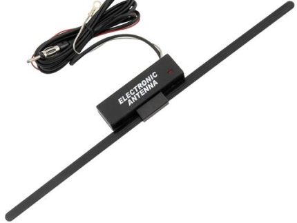 JBA-625C elctronic AUTO ANTENNA function AM/FM mast section 2 extended 13.5″ cable 80″ 90° amplifer