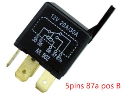 705312 RELAY 12V 20/30 AMPERES 5 CONTACTOS (87A), CLAVIJAS EN POSICION B