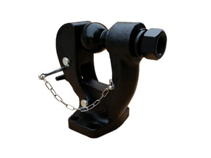 pintle hook with 2-5/16″ hitch ball. 8ton  with 4 screws black