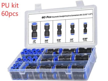 PUK-60 QUICK CONNECTOR KIT 60pcs 5/32 1/4 5/16 3/8 1/2 inch 12pcs each