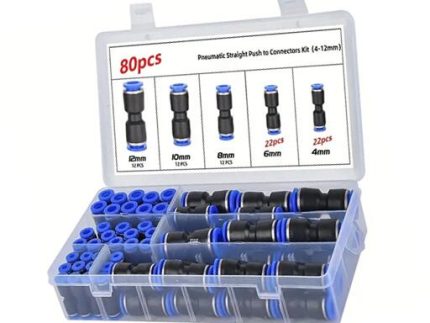 PUK-80 QUICK CONNECTOR KIT 80pcs 12mm 10mm 8mm 12pcs each, 6mm 4mm 22pcs each