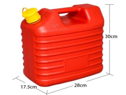 10L BIDON  30cm x 18cm x 31cmPLASTICO 10 LTS CON TAPON CEBADOR PARA AGUA Y COMBUSTIBLE