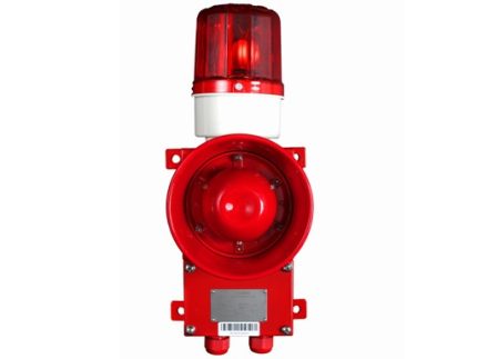 Audible and visual alarm unit