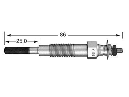 GLOW PLUG HINO HKT NO.PH-21 SINGLE FILAMENT